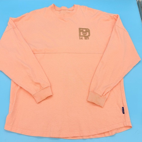 Walt Disney World WDW 1971 Spirit Jersey Peach Rose Gold Glitter Women’s M - Picture 3 of 8
